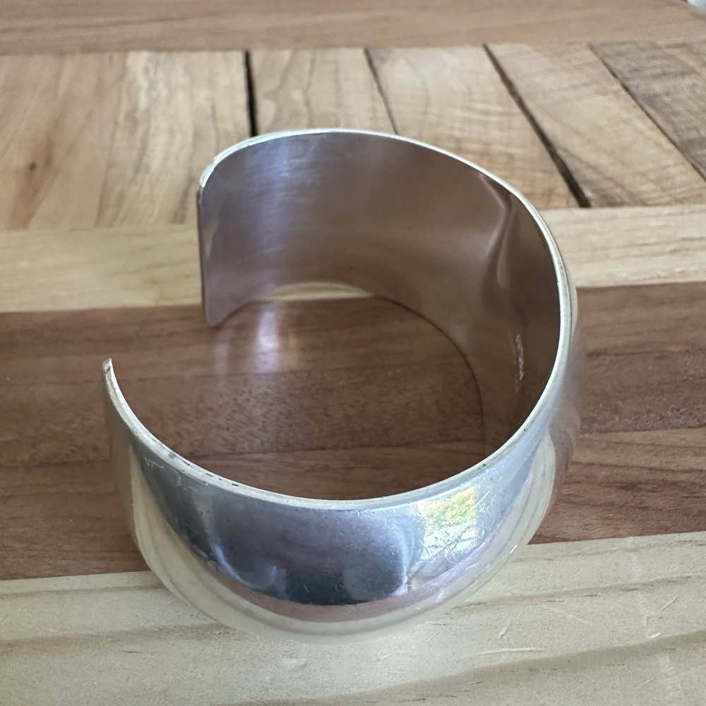 Tom Hawk Signed Navajo Open Cuff Bracelet 5.75 Modernist 925 Sterling 55.0g - Picture 4 of 13